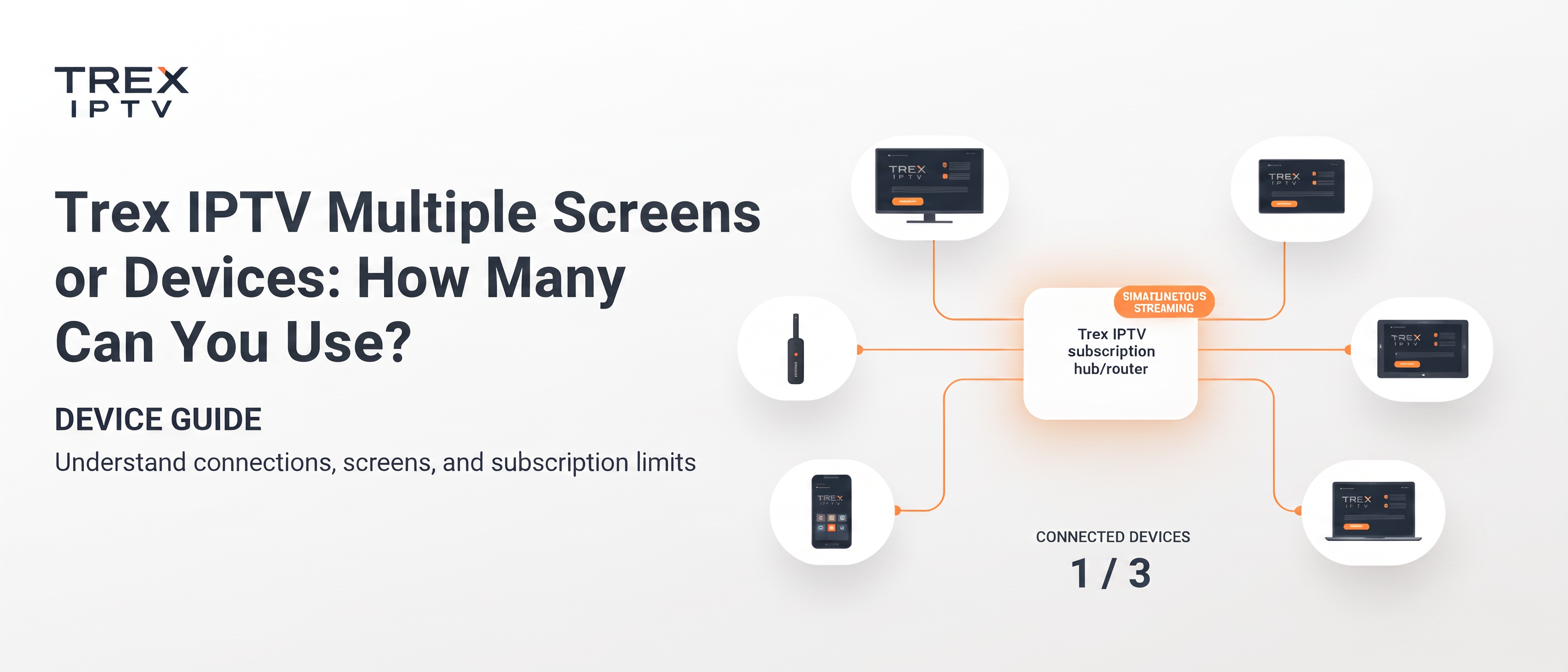 Trex IPTV multiple screens and devices connection guide